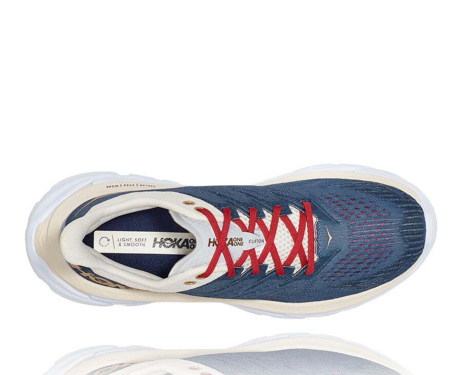 Tenis Hoka One One Feminino Azuis/Branco - Clifton Edge - 819-CXEMQL